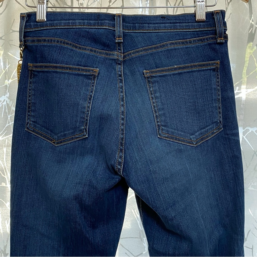 VERONICA BEARD DEBBIE HANGING GOLD CHAIN SKINNY LEG HIGH RISE WAISTED BLUE JEANS - Picture 10 of 14